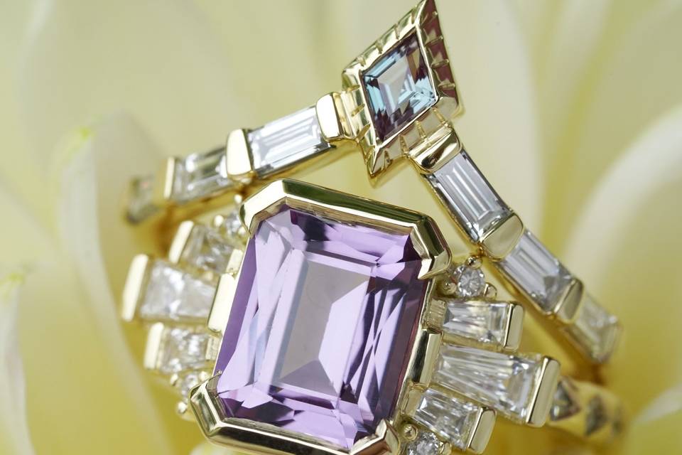 Alexandrite Wedding Set