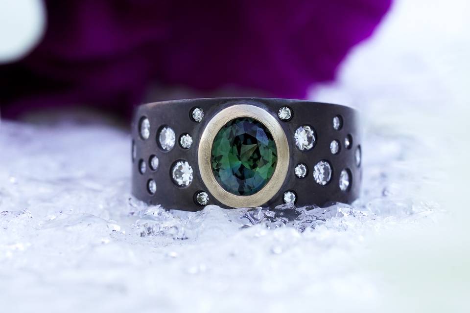 Mixed Metal Sapphire Ring