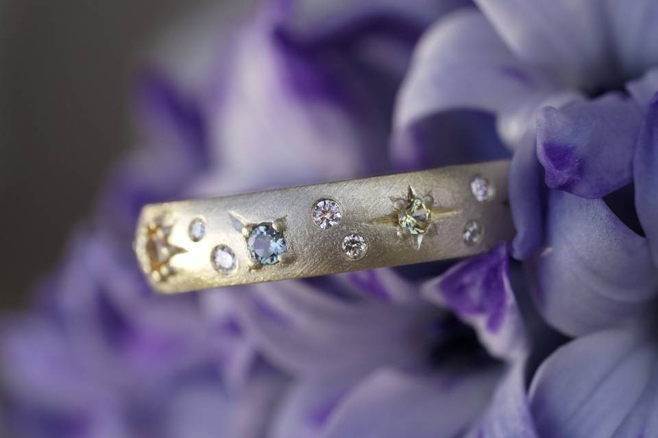 StarSet celestial wedding band
