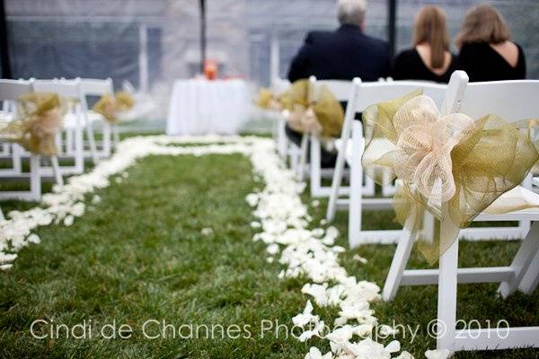 Outdoor wedding setup