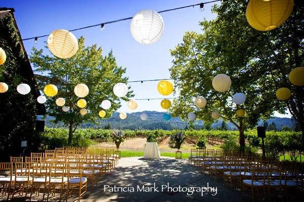 Outdoor wedding setup