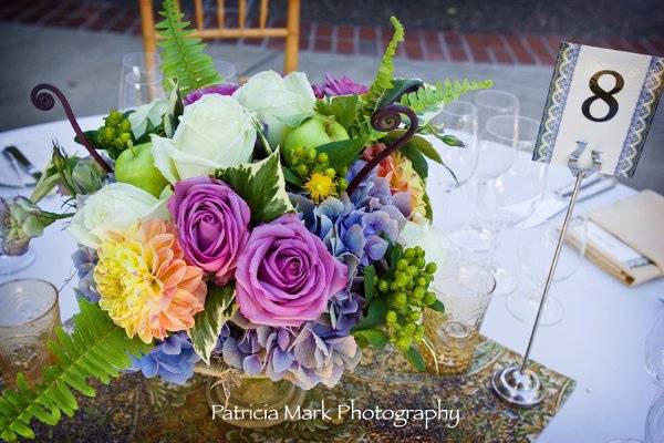 Table setup with centerpiece