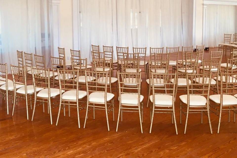 Indoor ceremony with draping