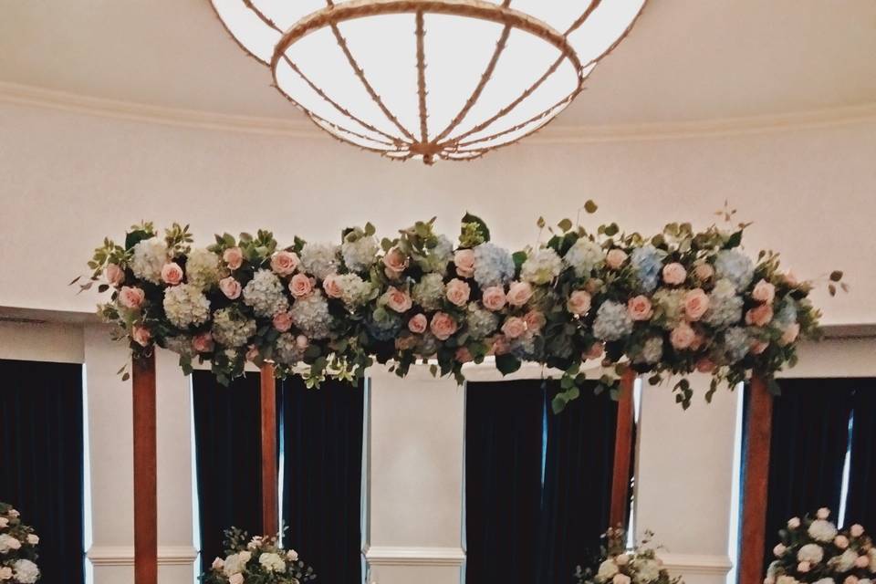 Hydrangea/rose Fall chuppah