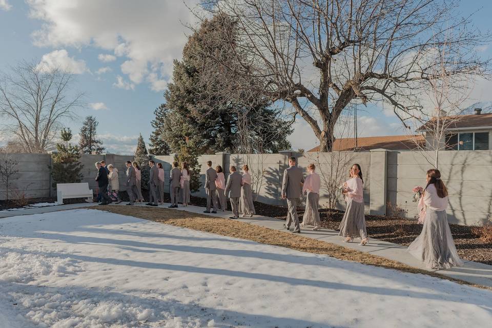 Walking to ceremony