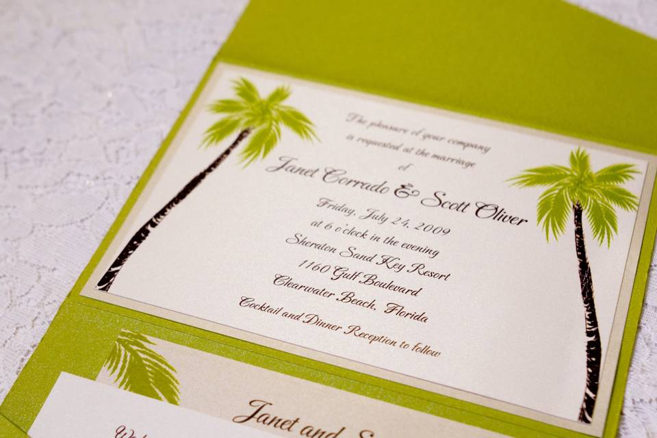 Apple green invites