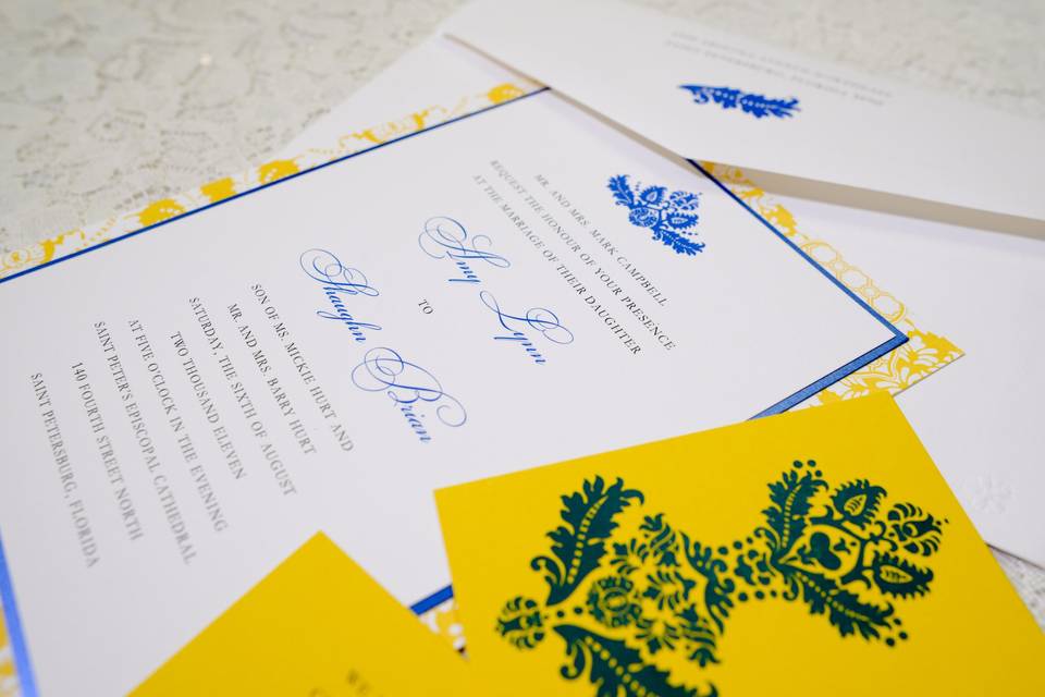 Blue and yellow border