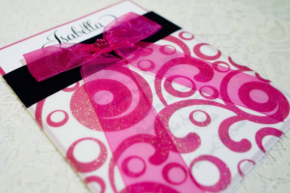 Pink patterned invite