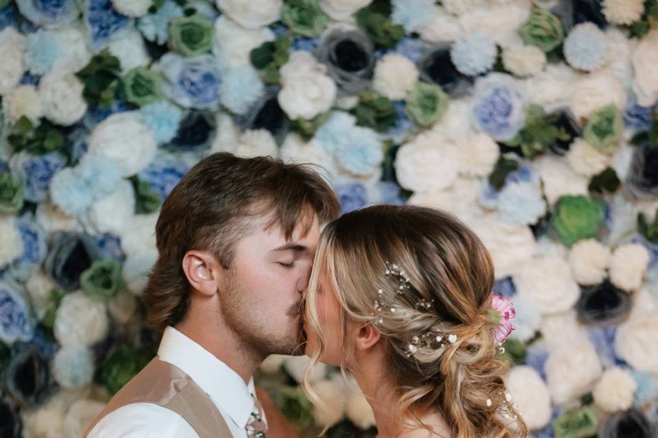 Blue Rose Garden Wall