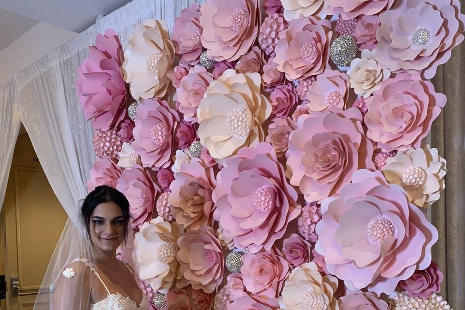 Pink flower wall