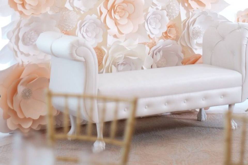 Peachy flower wall