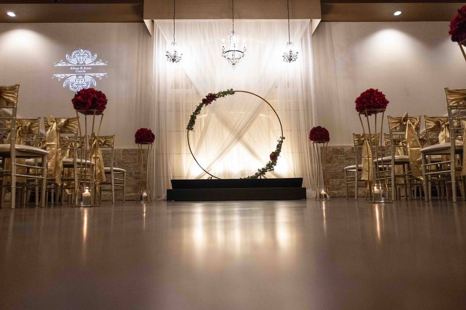 Wedding ceremony ballroom