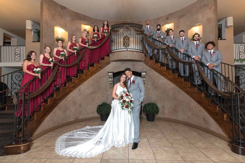 Wedding party stairs