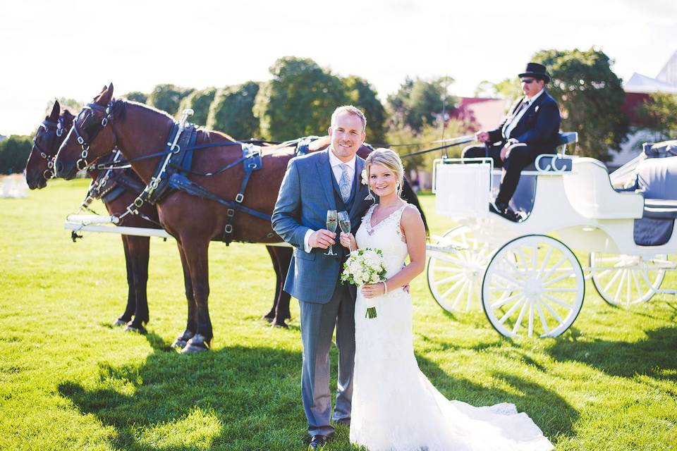 Posing in front of the carriage