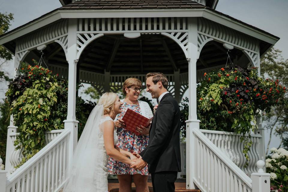 Laughter at the gazebo