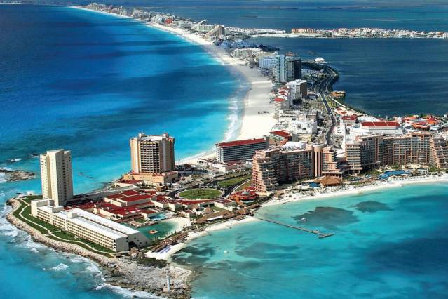 Air view of Cancun