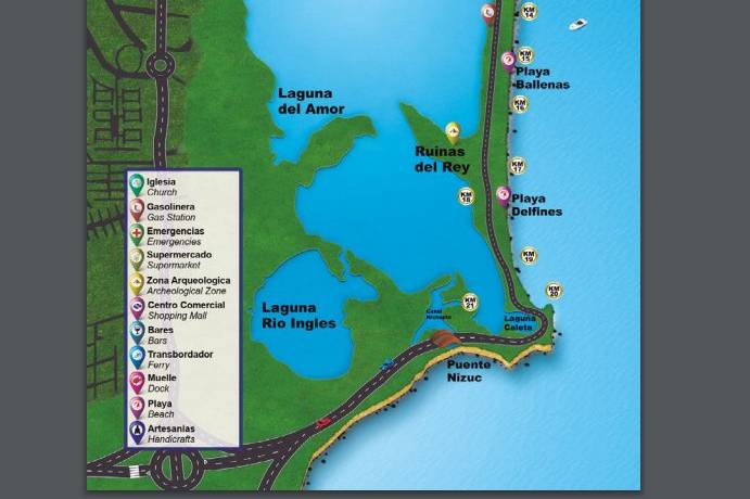 Map of Cancun