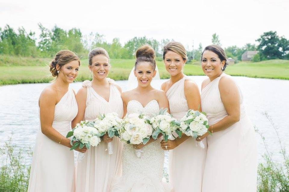 White rose bouquets