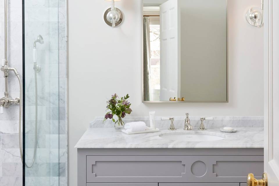 Soothing renovated bathrooms