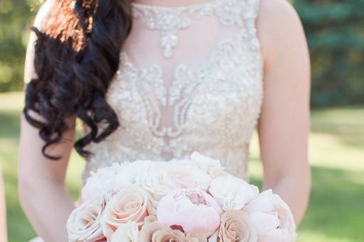 Peony & garden rose bouquet