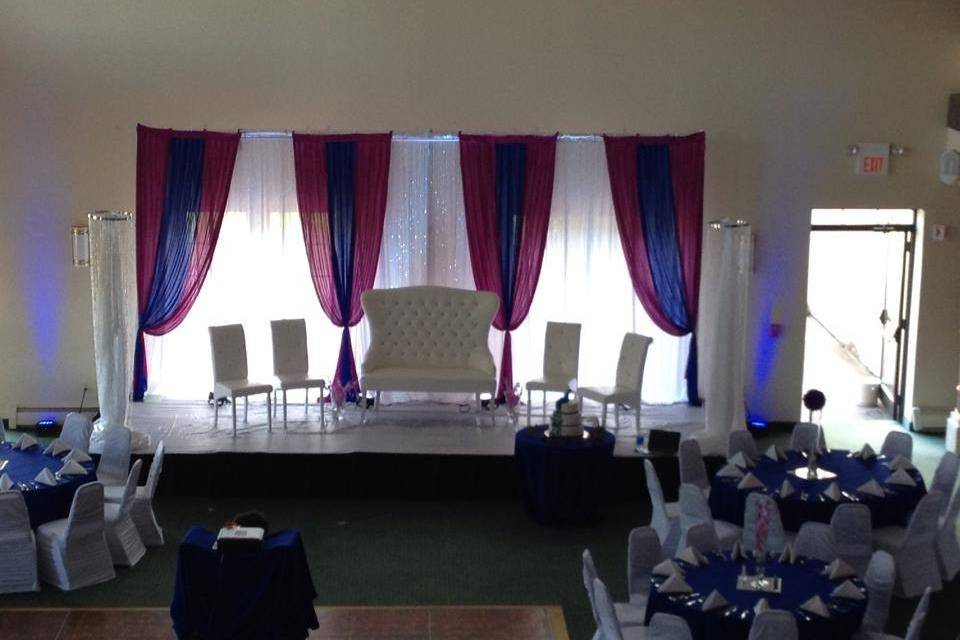 Peacock Wedding StagePurple & Royal Blue Wedding Reception Decorations