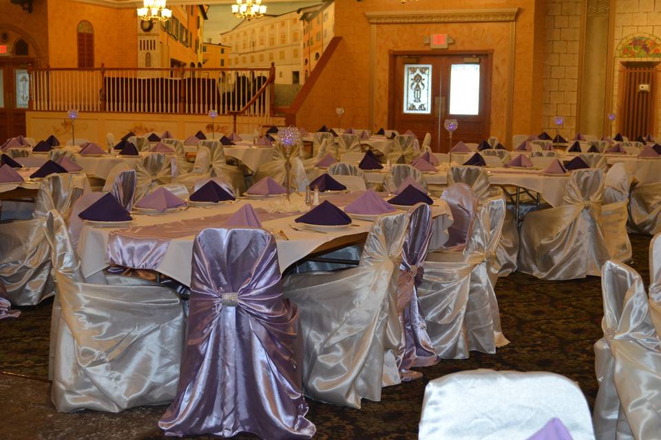 Lavender & Ivory Chair Cover