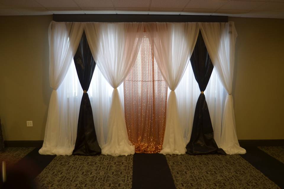 Peach White Wedding Backdrop