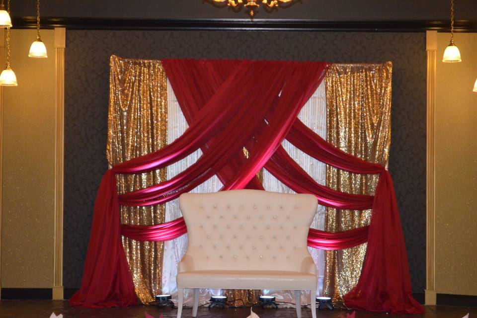 Red Gold Ivory Backdrop