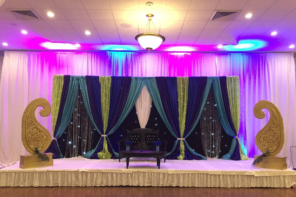 Peacock Reception Backdrop