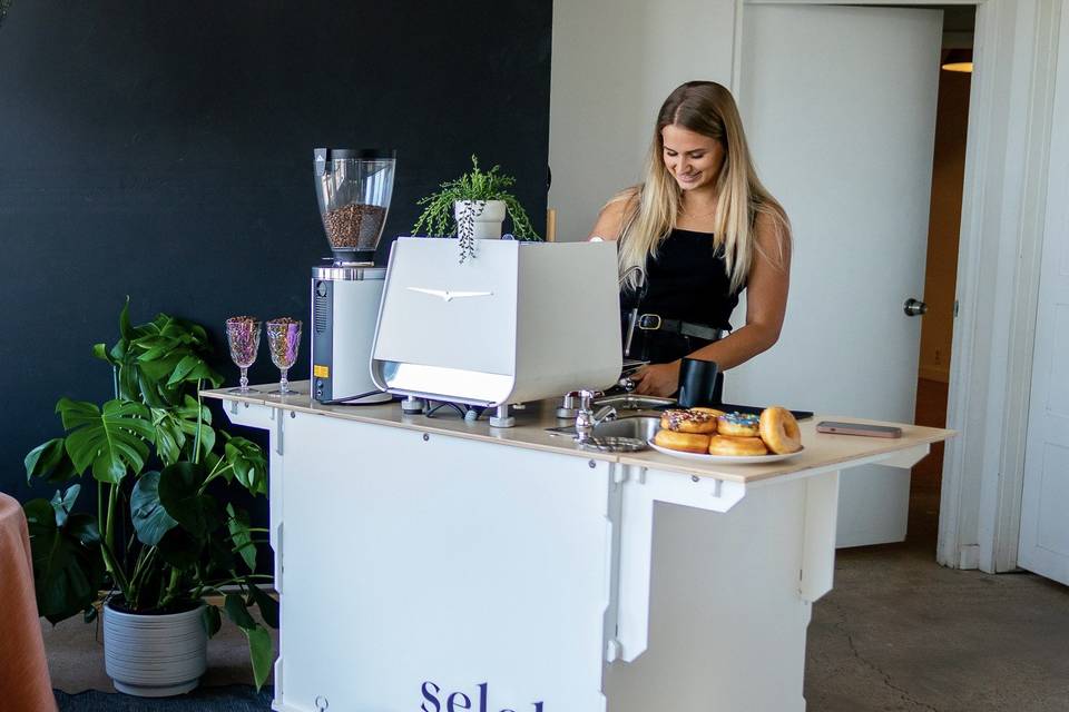 Aesthetic coffee cart