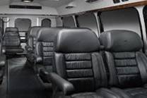 Interior of 13 passenger executive van