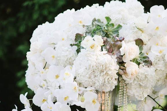 Tall white centerpiece