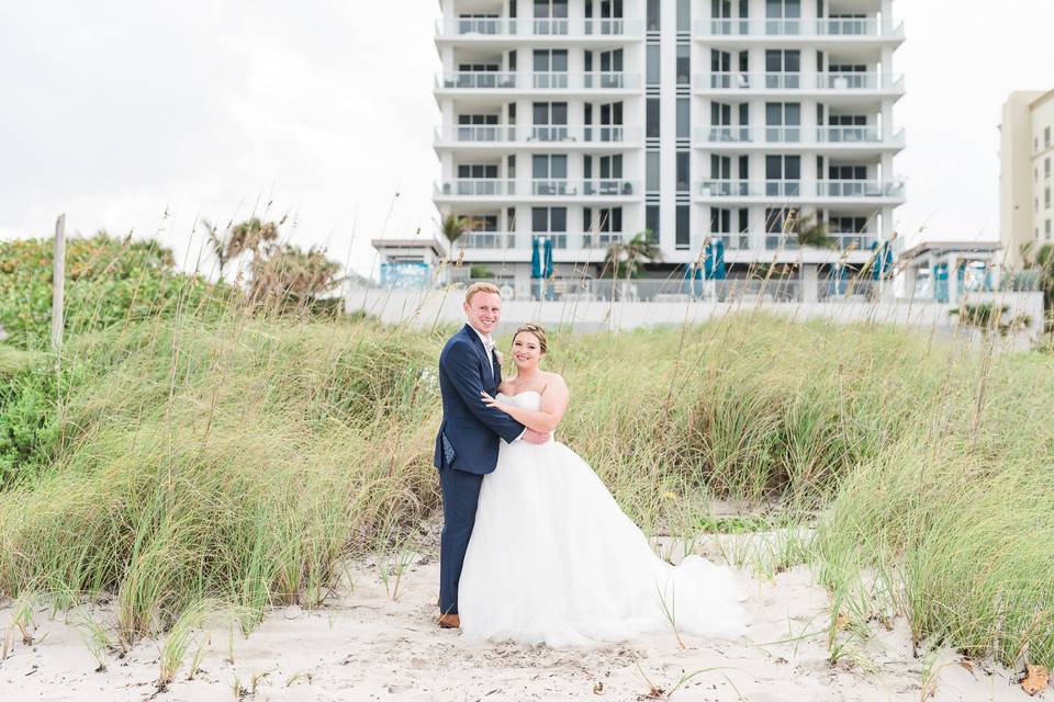 Bride and Groom Stealing a Moment - Hilton Singer Island Wedding