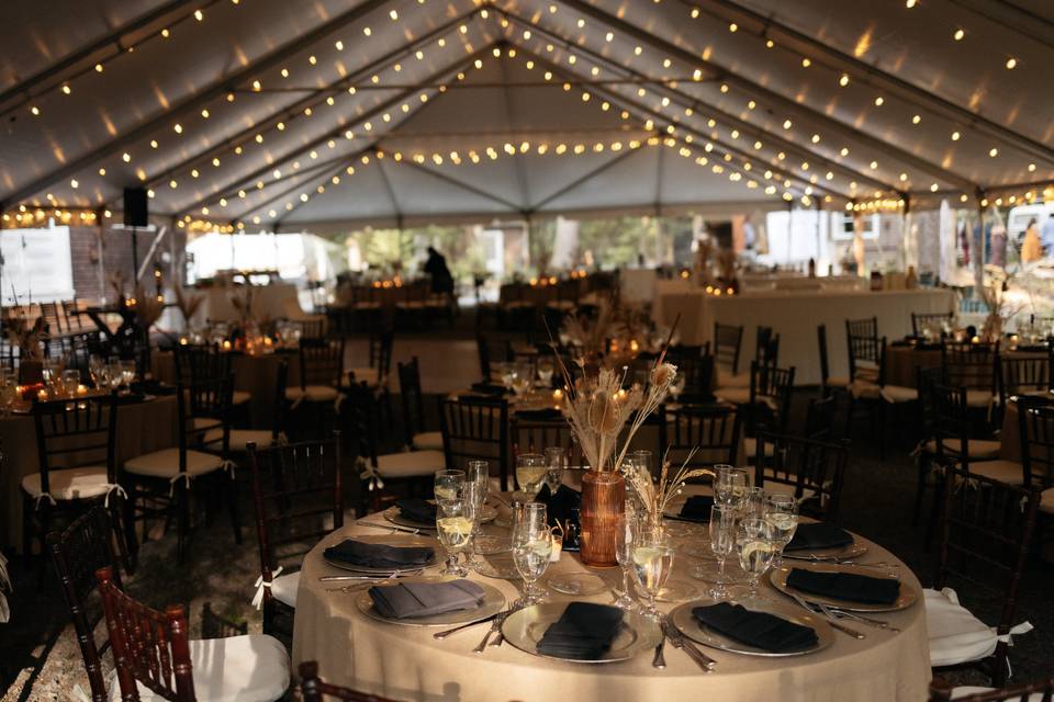 Tented wedding reception