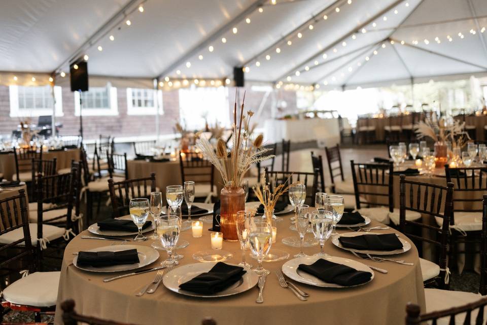 Tented wedding reception