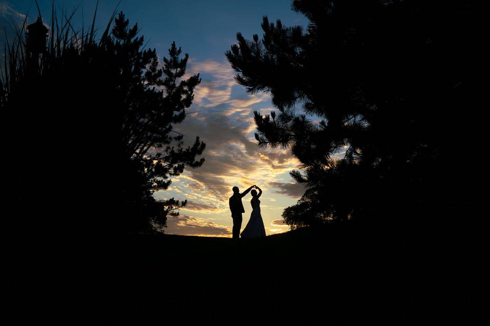 Silhouette photo of couple