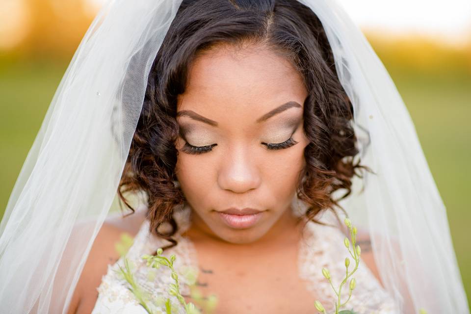 Beautiful makeup on a gorgeous bride!