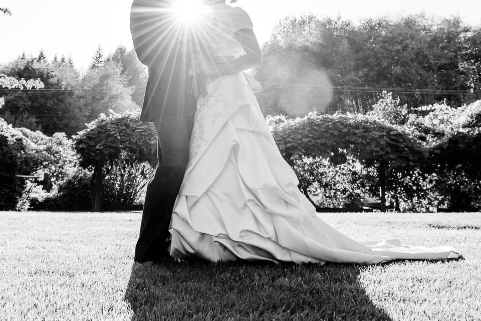A fun sun flare in black and white on a beautifully sunny day