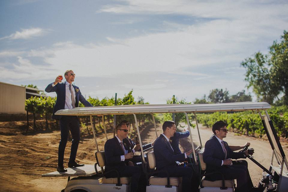 The groom with his groomsmen