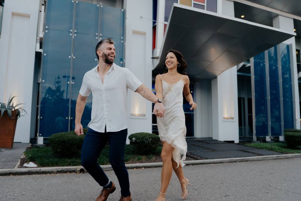 Candid engagement photography
