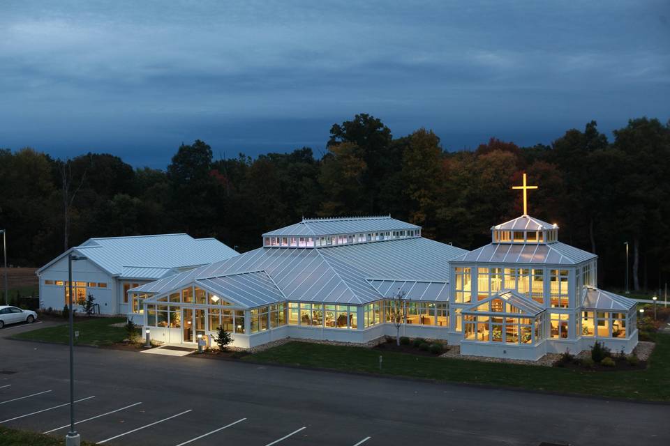 Exterior view of The Crystal Conservatories