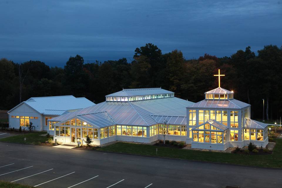 Exterior view of The Crystal Conservatories