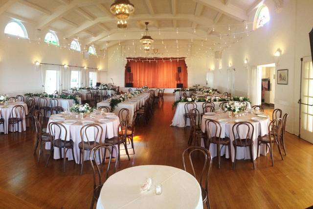 Table setup with flower centerpiece