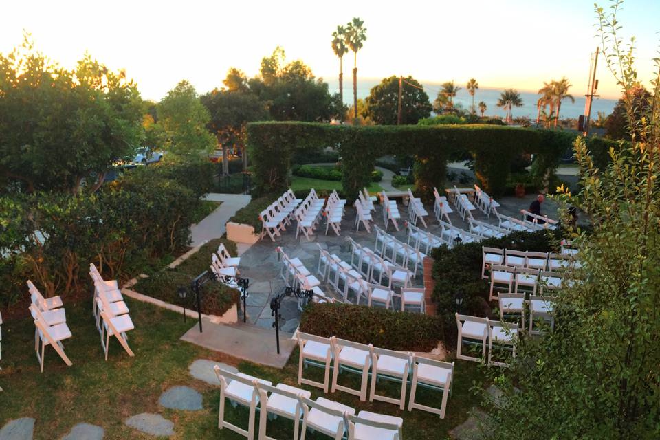 Outdoor wedding setup