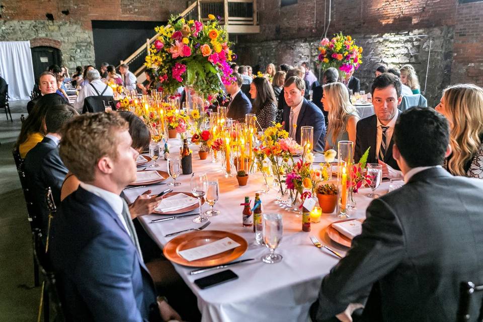 Guests enjoying dinner