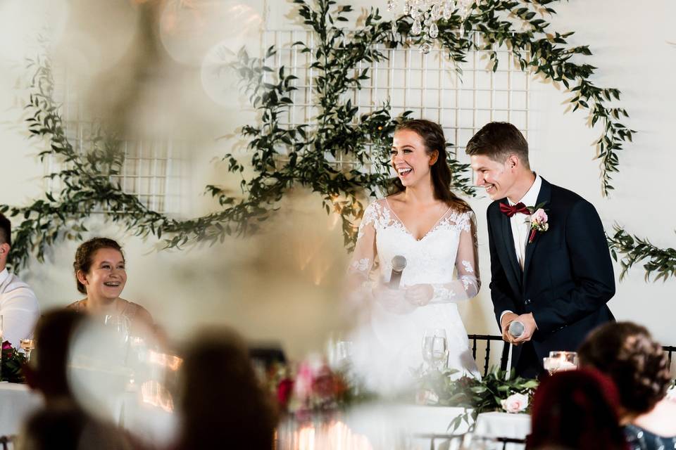 The bride and groom