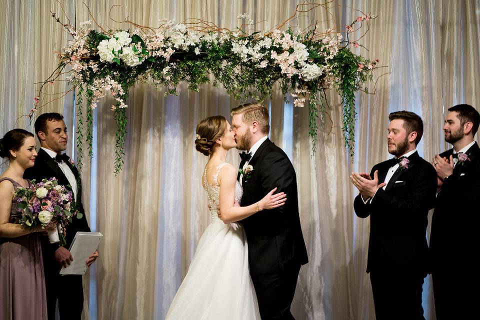 The bride and groom