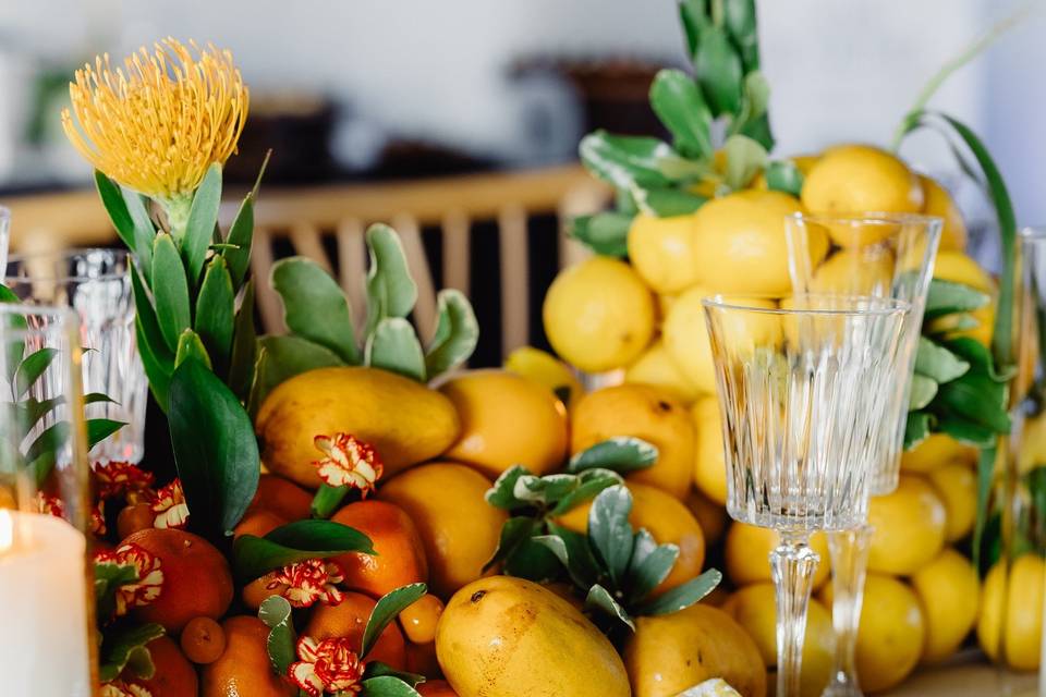 Tablescape sunset theme