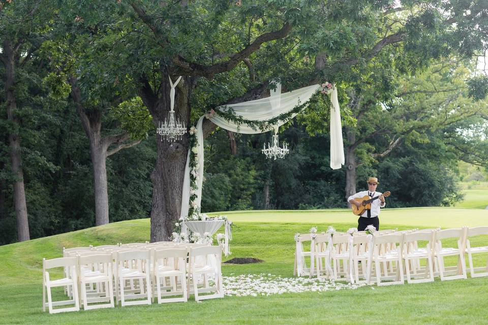 Outdoor wedding setup