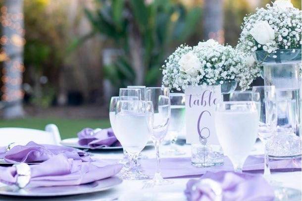 Baby breath centerpieces.